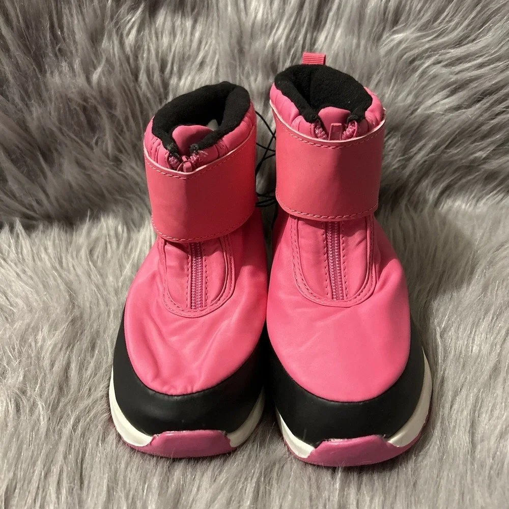 Wonder Nation Snow Boots Girls Size 13 Pink Front Zip Winter‎ Shoes Ankle Boots